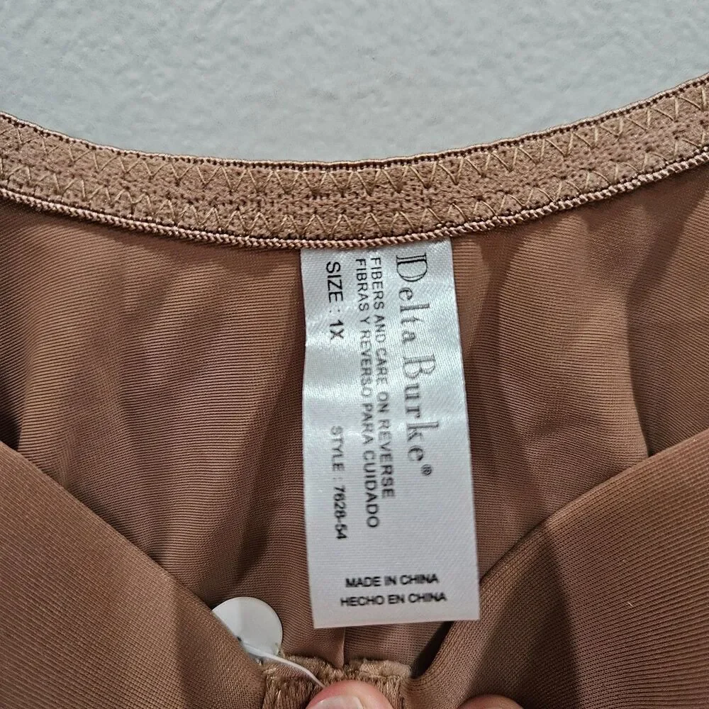 Delta Burke Smooth Shaping Camisole Pack of 2 1X Tan Shapewear Stretch Neutral - Picture 5 of 10